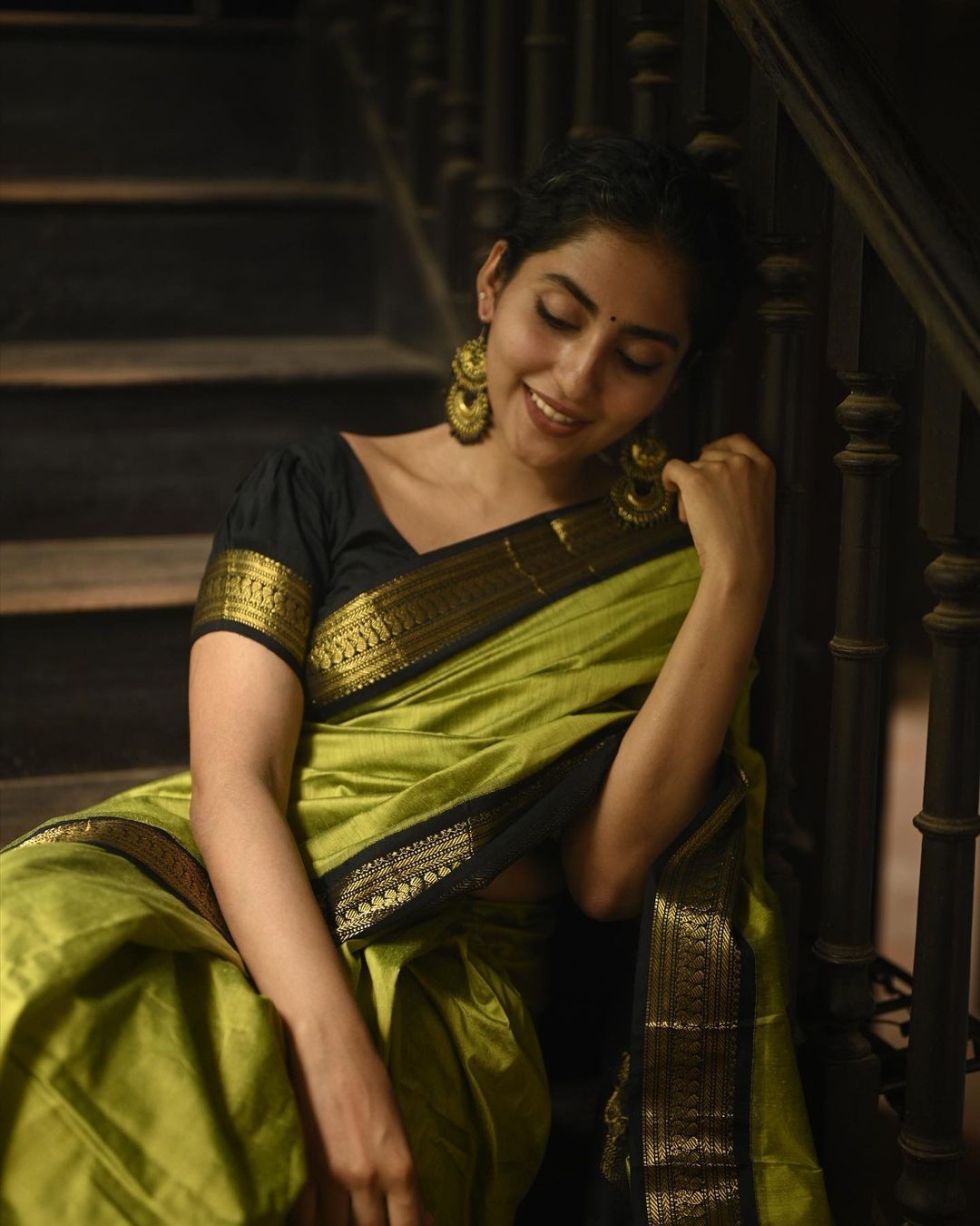 Light Green & Black Combination Pure Soft Semi Silk Saree With Attractive Blouse Piece