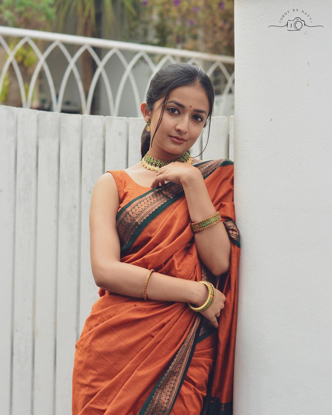 Orange & Dark Green Combination Pure Soft Semi Silk Saree With Attractive Blouse Piece